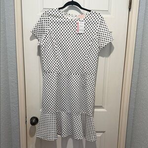 love...ady Women's Mini Dress in Black and White Polka Dot